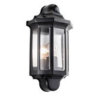 Traditional 60W ES Half Wall Lantern Black IP44 - 33183