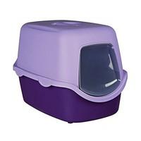 Trixie Cat Litter - Cat Litter Tray Small Animal Litter Tray with Hood - Swinging Door and Integral Handle Purple/Lilac