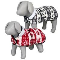 Trixie Grey and White Dog Coat Soft Fleece Winter Design (30cm)