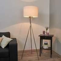 tripod floor lamp fiby white fabric lampshade