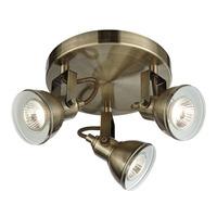 Triple Antique Brass Spot Light