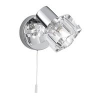 Triton Chrome Switched Ice Cube Glass Wall Lamp