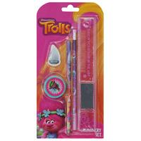 Trolls Poppy Character Fun Filled Comb Ruler Eraser Pencil Stationary Set - Multicolour