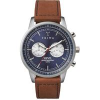 triwa mens blue steel chronograph watch