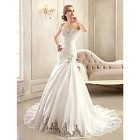 trumpet mermaid wedding dress vintage inspired chapel train strapless  ...