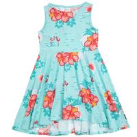 tropical girls dress blue quality kids boys girls