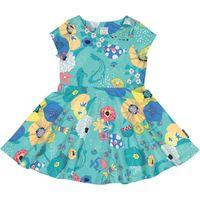 tropical print baby dress turquoise quality kids boys girls