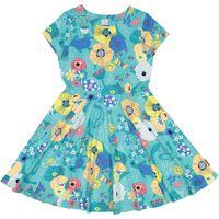 tropical print kids dress turquoise quality kids boys girls