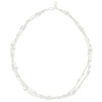 Triple Chain Oval Bead Necklace 41cm
