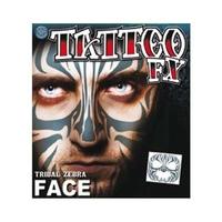 Tribal Zebra Face Tattoo