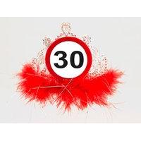 Traffic Sign 30th Tiara With Feathers