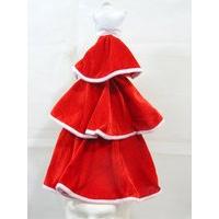 Tree Shaped Hat Plush Velvet Red