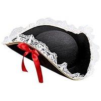 Tricorn Felt Withlace Trim And Red Bow Pirate Hats Caps & Headwear For Fancy