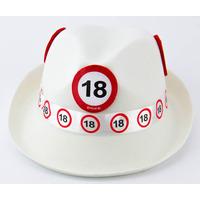 Traffic Sign 18th White Trilby Hat