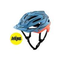 Troy Lee Designs A2 MIPS Pinstripe Helmet | Blue/Red - XL/XXL