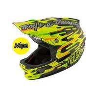 Troy Lee Designs D3 Carbon MIPS Code Full Face Helmet | Black/Yellow - M