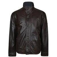 trapper padded leather jacket