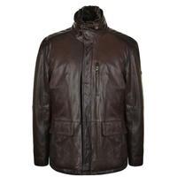 TRAPPER Faux Fur Collar Leather Jacket