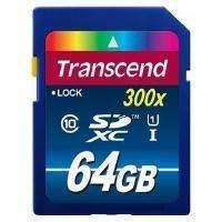 transcend uhs i 300x premium 64gb secure digital extended capacity fla ...