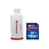 Transcend 16gb Secure Digital High-capacity Class 6 Flash Card + P2 Card Reader