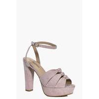 Triple Knotted Platform Heels - blush