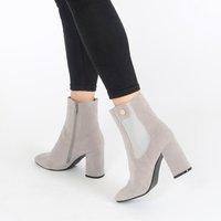 Trisha Ankle Boots Faux Suede, Grey