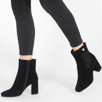 Trisha Ankle Boots Faux Suede, Black