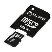 Transcend Uhs-i Premium (16gb) Microsdhc Flash Card With Adaptor (class 10)