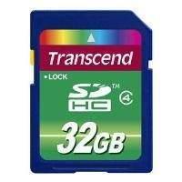 transcend 32gb secure digital high capacity flash card class 4