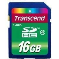 transcend 16gb secure digital high capacity flash card class 4