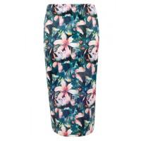 TROPICAL BURST MIDI SKIRT