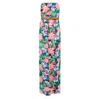 TROPICAL BANDEAU MAXI DRESS