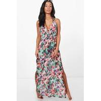 Tropical Floral Maxi Beach Dress - multi