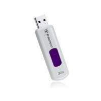 Transcend JetFlash 530 32GB USB 2.0 Flash Drive (White/Purple)