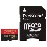 Transcend Uhs-i 600x (8gb) Microsdhc Flash Card Class 10 With Adaptor (ultimate)