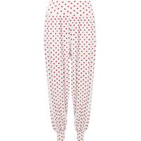 Trixie Polka Dot Print Harem Trousers - White