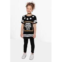 Tres Chic T-shirt Set - black