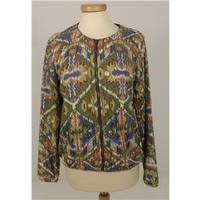 Trafaluc Zara Size S Green Blue Brown Beige and Red Patterned Jacket with Beading