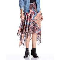 tribal print hanky hem skirt