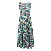 Tropical Print Tiered Jersey Dress 48in