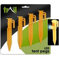 trail led tent pegs pack of 4 orange