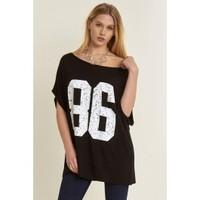 Tressa Lagenlook Batwing Top Oversized Baggy Off Shoulder T Shirt