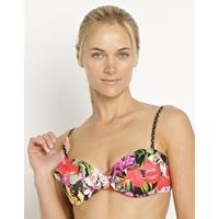 Tropicana Frill Balconette Bra Top - Black