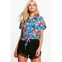 Tropical Print Shirt - royal