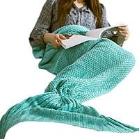 Travel Blanket Mermaid Blanket Travel Rest Acrylic Knitting Woo Wine / Blue / Purple / Pink