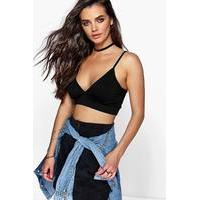 Triangle Plunge Basic Bralet - black