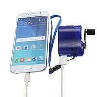 Travel phone hone charger Dynamo cell Hand usb hand Blue Emergency dynamo USB Mobile crank (Size: Android, Color: Blue)