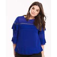 truly you pleated ruffle blouse