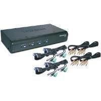 trendnet tk 423k 4 port usbps2 kvm switch kit with audio black