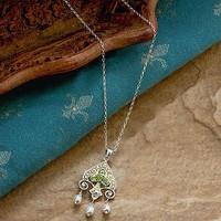 Tracery Silver & Peridot Pendant